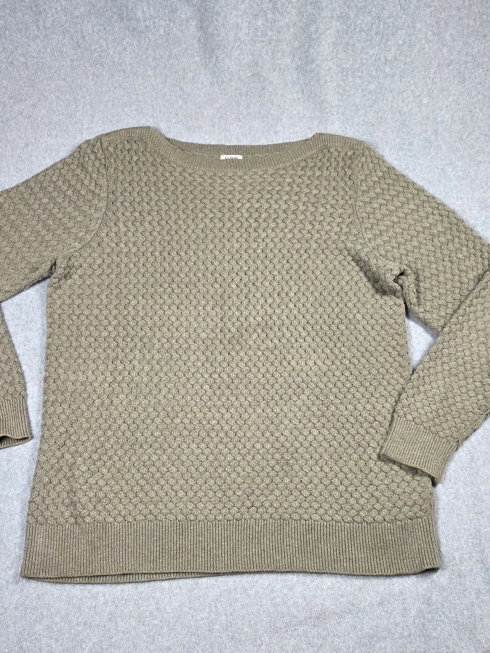 L.L. Bean Women's Taupe Textured Crewneck Sweater
